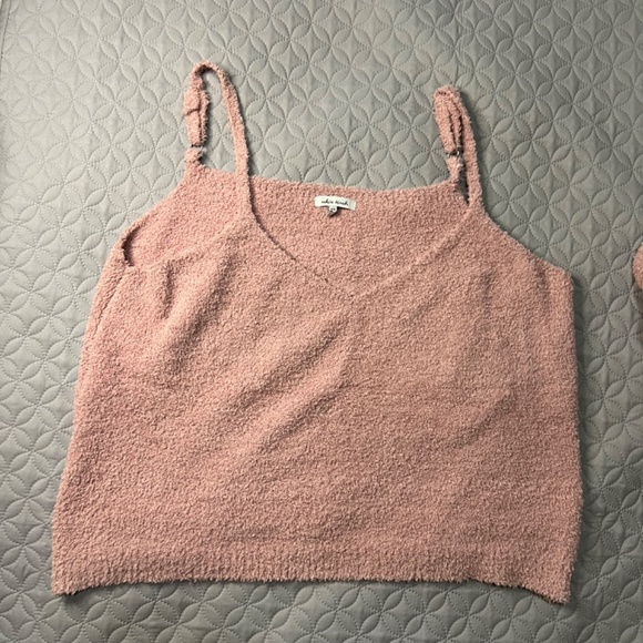 2X Cozy Pink two piece set- cami top & sweat pants- White Birch - Picture 2 of 8